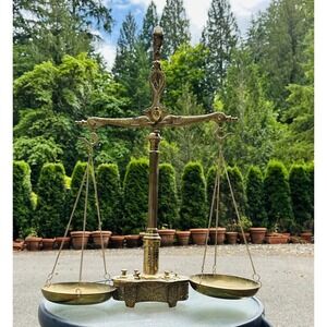 Gilt Bronze Brass Apothecary Scale with Snakes & Serpent Decoration Antique VTG